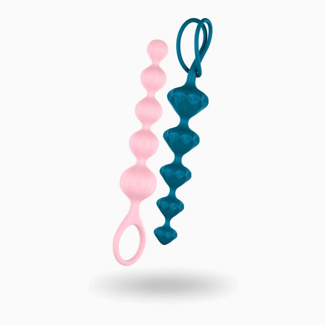 Satisfyer Beads Silicone - анальные шарики, 20.5х3.4 см (разноцветный)