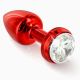 Анальна вібропробка із стразом Diogol Annixitting red 34мм