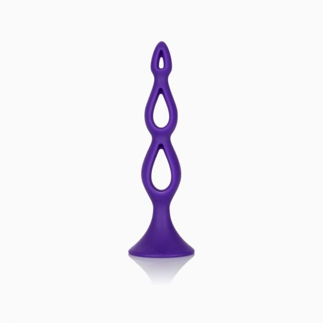 CalExotic Booty Call Silicone Triple Probe - тройная полая анальная пробка, 10,25х3,25 см (фиолетовый)