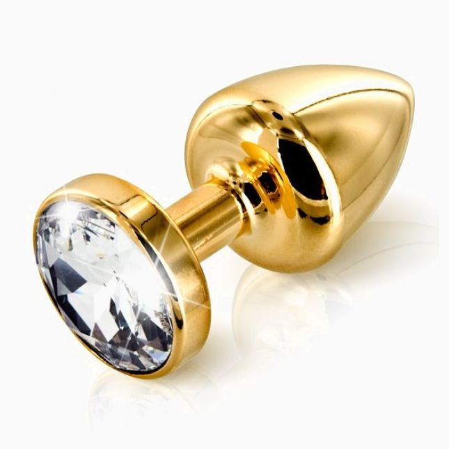 Анальна пробка із стразом Diogol ANNI round gold 30мм