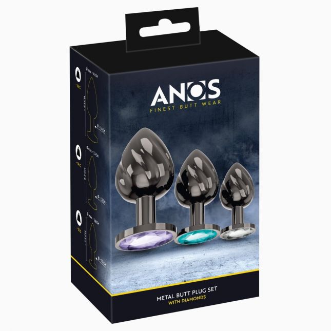 ANOS Metal Butt Plug Set Diamo ANOS Metal Butt Plug Set Diamo