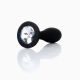 Анальна пробка - Jewellery Silicone Black Plug S Clear Анальна пробка - Jewellery Silicone Black Plug S Clear