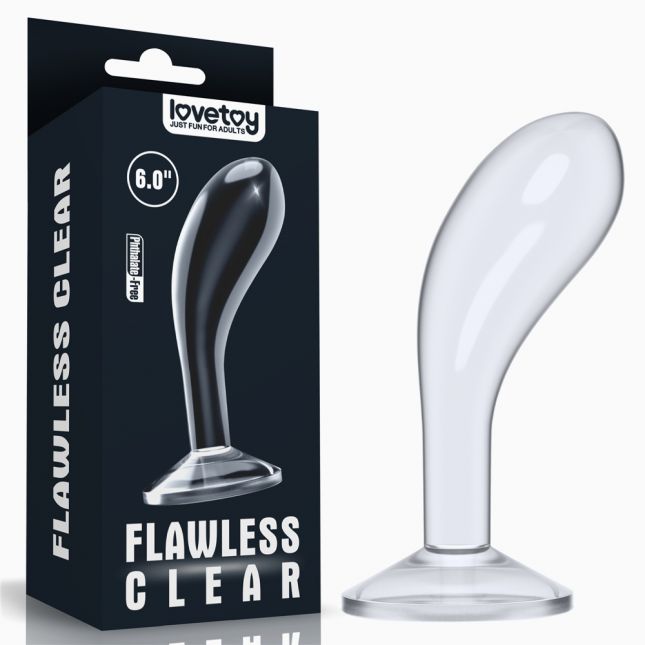 Анальна пробка - Flawless Clear Prostate Plug 6" Clear Анальна пробка - Flawless Clear Prostate Plug 6" Clear