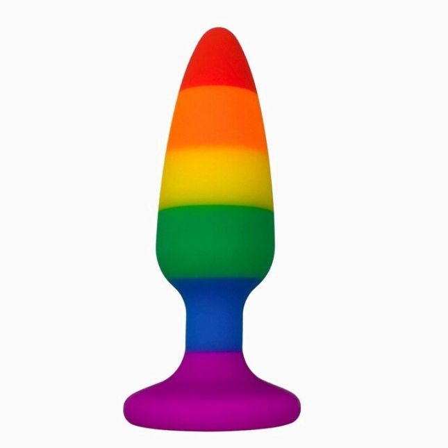 Анальна пробка Wooomy Hiperloo Silicone Rainbow Plug L