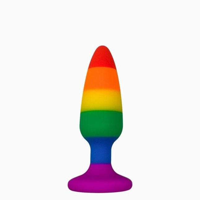 Анальна пробка Wooomy Hiperloo Silicone Rainbow Plug S