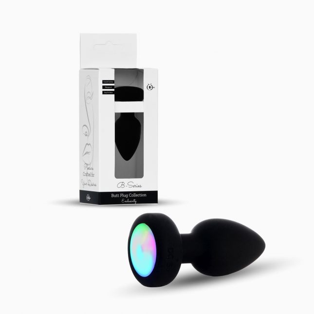 Анальна вібропробка - Silicone Black Plug Disco Flashlight Анальна вібропробка - Silicone Black Plug Disco Flashlight