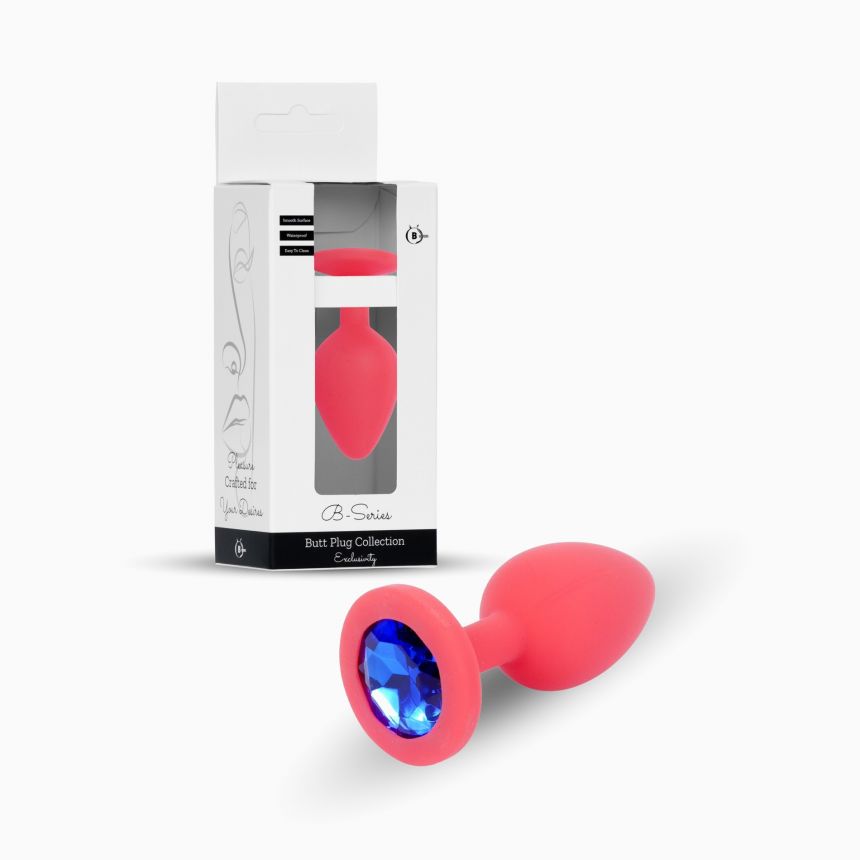 Анальна пробка - Jewellery Silicone Red Plug M Blue (пошкоджена упаковка) Анальна пробка - Jewellery Silicone Red Plug M Blue (пошкоджена упаковка)