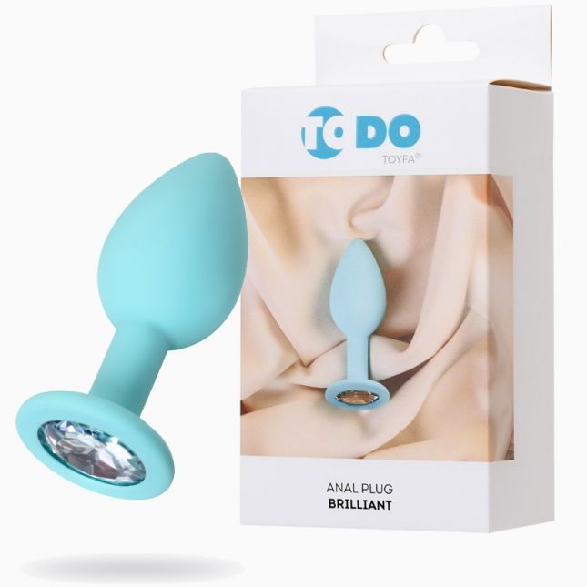 Анальный страз ToDo By Toyfa Brilliant, силикон, мятный, 7 см, ø 2,8 см, 26 г