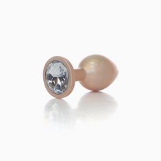 Анальна пробка - Jewellery Pearl Gold Plug Clear M