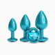 Набор анальных пробок NS Novelties Rear Assets - Trainer Kit - Iridescent Teal - Teal Gem