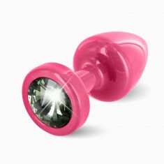 Анальная пробка со стразом Diogol ANNI round pink Карбонадо 25мм