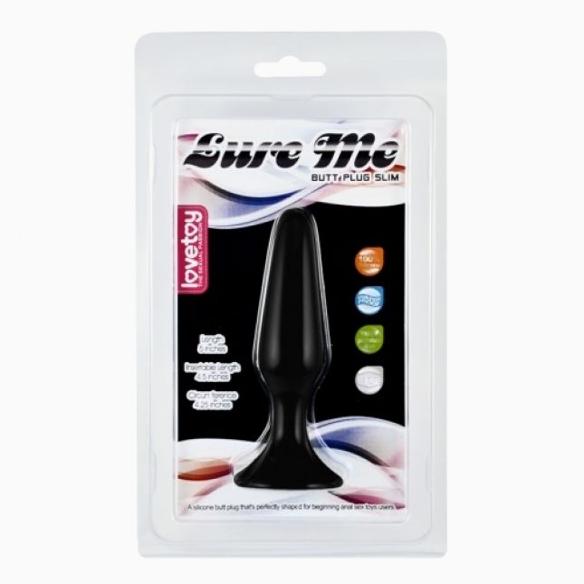 Анальная пробка - Lure Me Silicone Anal Plug Black S