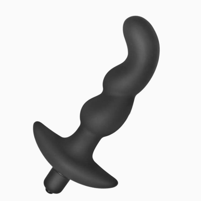 Master Series Onyx Vibrating Silicone Anal Plug - масажер простати, 11,4х3, 4 см