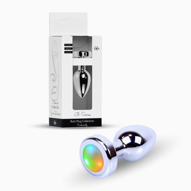 Анальна пробка - Jewellery Silver Plug Disco Flashlight