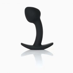 Анальна пробка - Silicone Black Curved Plug S
