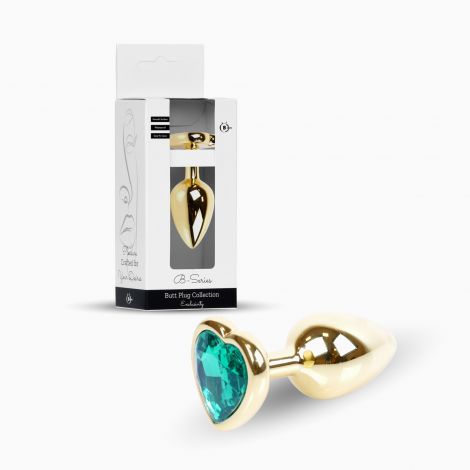 Анальна пробка - Jewellery Gold Heart PLUG- Green