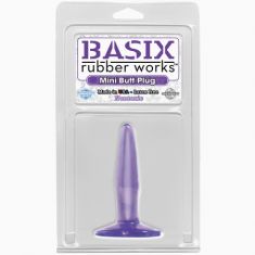 Анальная пробка - Basix Rubber Works, Mini Butt Plug, фиолетовый