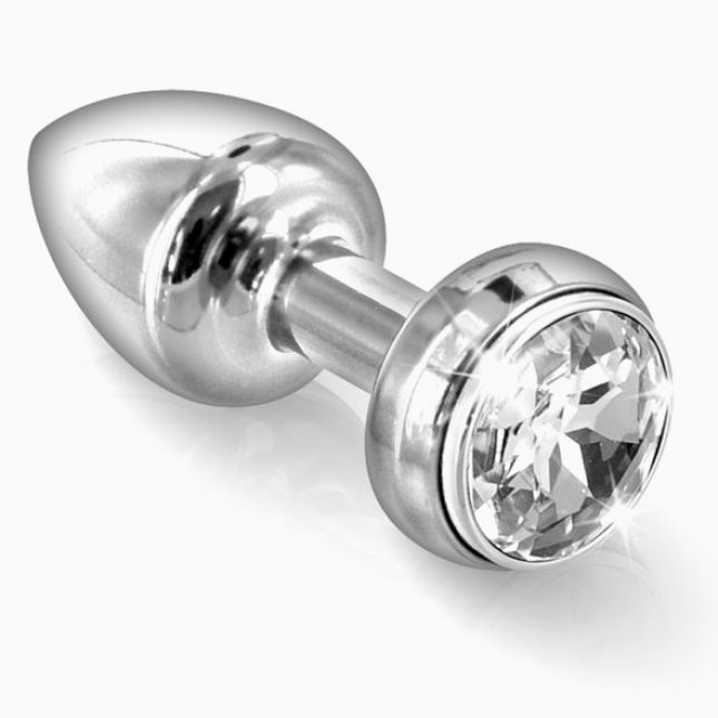 Анальна вібропробка із стразом Diogol Annixitting silver 34мм