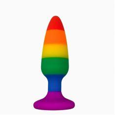 Анальная пробка Wooomy Hiperloo Silicone Rainbow Plug M