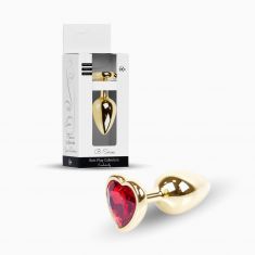 Анальна пробка - Jewellery Gold Heart Plug Red