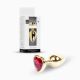Анальна пробка - Jewellery Gold Heart Plug Red
