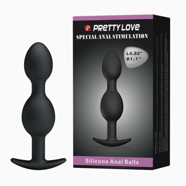 Анальна пробка - Pretty Love silicone Anal balls Black Анальна пробка - Pretty Love silicone Anal balls Black
