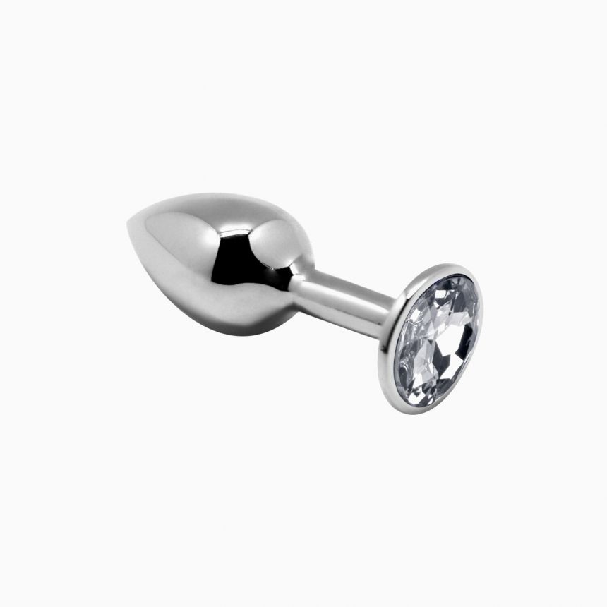 Металева анальна пробка з кристалом Alive Mini Metal Butt Plug White S Металева анальна пробка з кристалом Alive Mini Metal Butt Plug White S
