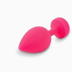 Gvibe Gplug - Маленькая дизайнерская анальная пробка с вибрацией, 8х2.8 см (розовый)