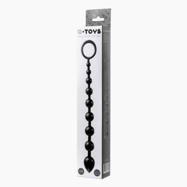 Анальний стимулятор - A - Toys, Anal chain, silicone, black, 28,3 cm