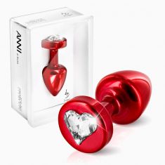 Анальная пробка - ANNI R Heart red T1 crystal Analplug
