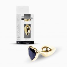 Анальна пробка - Jewellery Gold Heart Plug Black