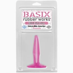 Анальная пробка - Basix Rubber Works, Mini Butt Plug, розовый
