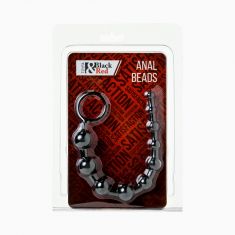 Анальний ланцюжок Black & Red By Toyfa, водонепроникний, ПВХ, чорна, 31 см, ø 2,3 см