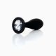 Анальна пробка - Jewellery Silicone Black Plug M Clear