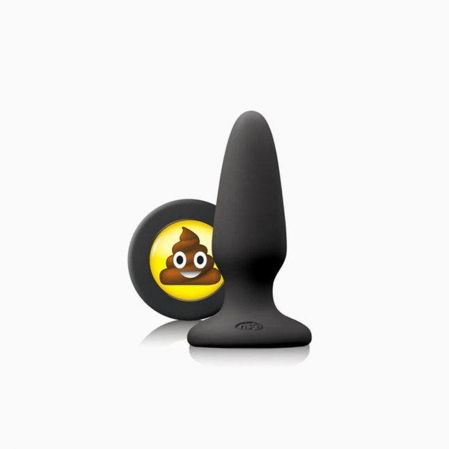 NS Novelties Mojis Plug #SHT Medium - средняя анальная пробка, 8х3,7 см (черный)