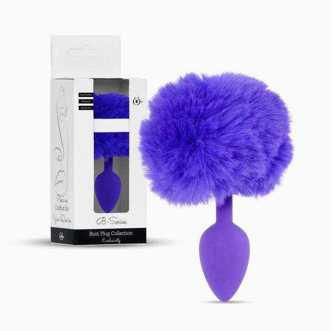Анальна пробка - Bunny Tail Silicone Purple Plug Purple