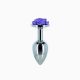 Металева анальна пробка Lux Active з трояндою - Rose Anal Plug - Purple, віброкуля в подарунок