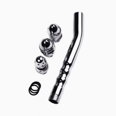 Анальный душ Toyfa Metal с тремя насадками, серебристый, ø2см, 15,4г