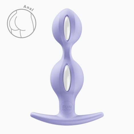 Анальні кульки Fun Factory B BALLS DUO Purple, ефект вібрації, діаметр 3,2 та 3,6 см