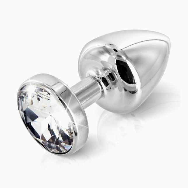 Анальна пробка із стразом Diogol ANNI round silver plated 25мм