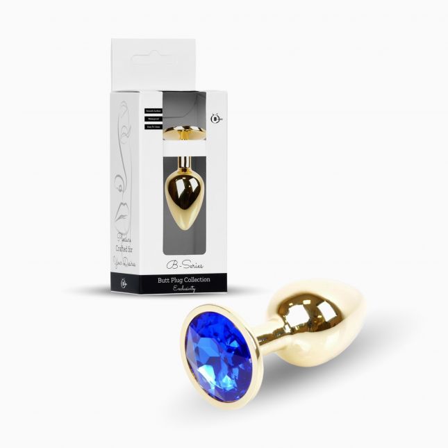 Анальна пробка - Jewellery Gold Plug Dark Blue