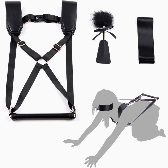 БДСМ-набір LOCKINK YEAHWOW Black Doggy Style Saddle set