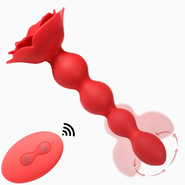 Анальний стимулятор - Rose Rotating Anal Beads Анальний стимулятор - Rose Rotating Anal Beads