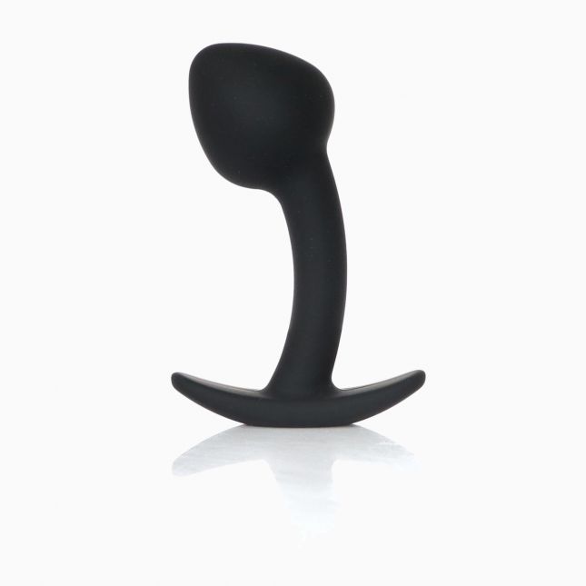 Анальна пробка - Silicone Black Curved Plug M