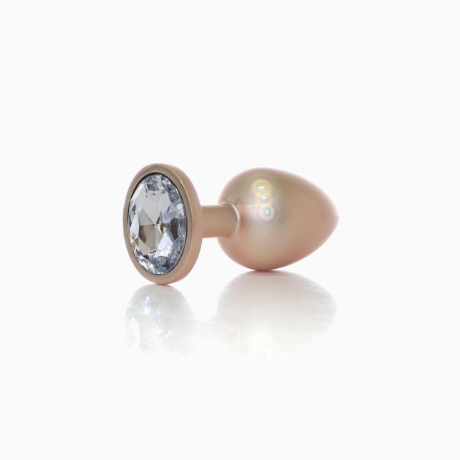 Анальна пробка - Jewellery Pearl Gold Plug Clear L