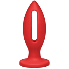 Doc Johnson Kink Lube Luge Premium Silicone Plug 4" - силиконовая анальная пробка, 9х3,81 см (красный)