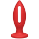 Doc Johnson Kink Lube Luge Premium Silicone Plug 4" - силиконовая анальная пробка, 9х3,81 см (красный)