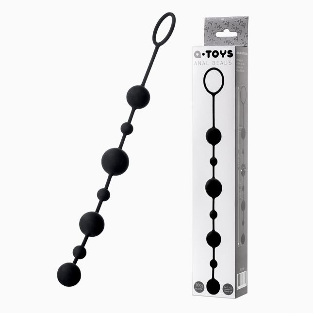 Анальний ланцюжок Toyfa A - Toys з кульками, силікон, чорний, 35,9см