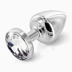 Анальна пробка із стразом Diogol ANNI round silver plated 30мм