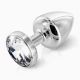 Анальна пробка із стразом Diogol ANNI round silver plated 30мм